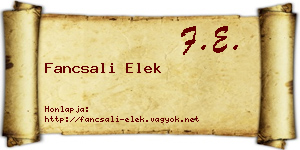 Fancsali Elek névjegykártya