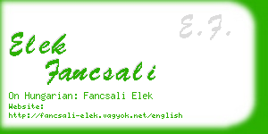 elek fancsali business card